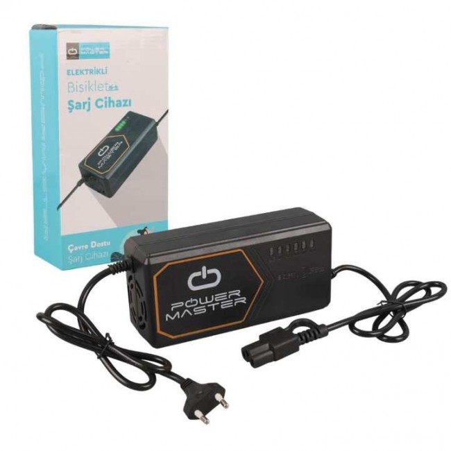 PowerMaster PM-31801 60 Volt - 20 Amper IEC C15 Dişi Uçlu Kapasite Göstergeli Elektrikli Bisiklet Şarj Akü Cihazı (ADJ160-01