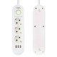 Vea VA-21558 3'lü 3 USB'li 1.5 Metre Akım Korumalı Priz Beyaz