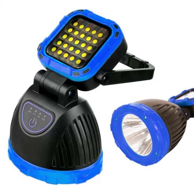 Xtechnx PowerMaster PM-8033B 6 Modlu EL Feneri Ve Işıldak Acil Durum Lambası 25 Cob Ledli Solar Şarjlı
