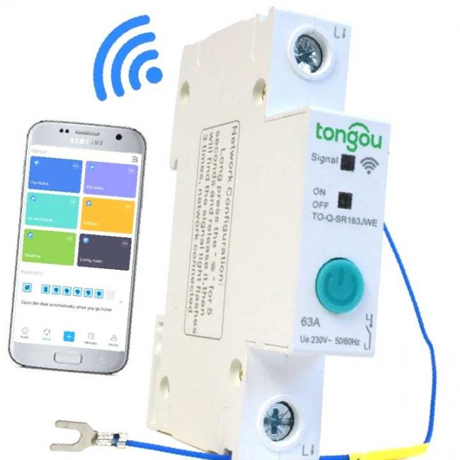Xtechnx PowerMaster PM-14603 Akıllı Ev Sistemi İçin Wifi Sigorta 63A (Tongou - eWelink) 14603