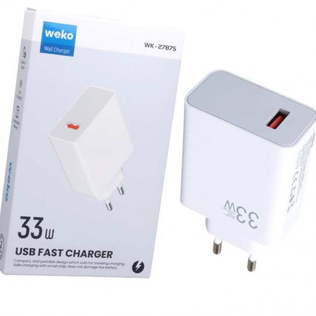 Xtechnx Weko WK-27875 M11 Beyaz 33 Watt Turbo Usb Şarj Başlık Adaptörü 27875