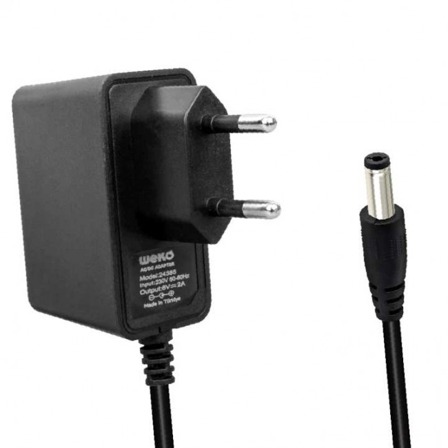 Xtechnx Weko 6 Volt 2 Amper 5.5*2.5 Uçlu Yerli Üretim Priz Tipi Adaptör 24385
