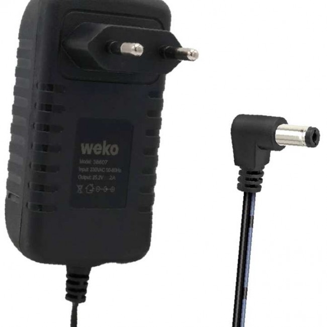 Xtechnx Weko 25.2 Volt - 2 Amper 5.5x2.5mm Uçlu Yerli Üretim Priz Tipi Adaptör 1.2 Metre Uzunluk  38307