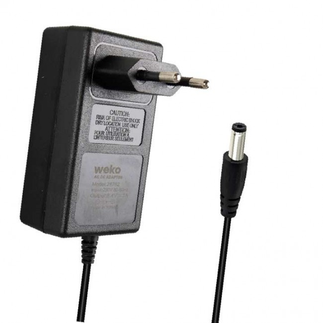 Xtechnx Weko 8.4 Volt - 2 Amper 5.5x2.5mm Uçlu Priz Tip Kırmızı Yeşil Ledli Yerli Üretim Akü Şarj Adaptörü  28782