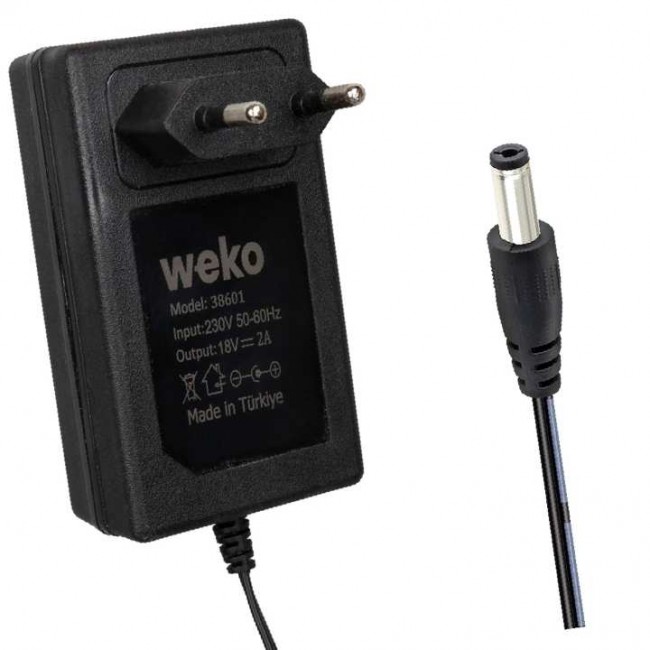 Xtechnx Weko WK-38601 18 Volt - 2 Amper 5.5*2.5 Mm Uçlu Yerli Üretim Priz Tipi Adaptör  38601
