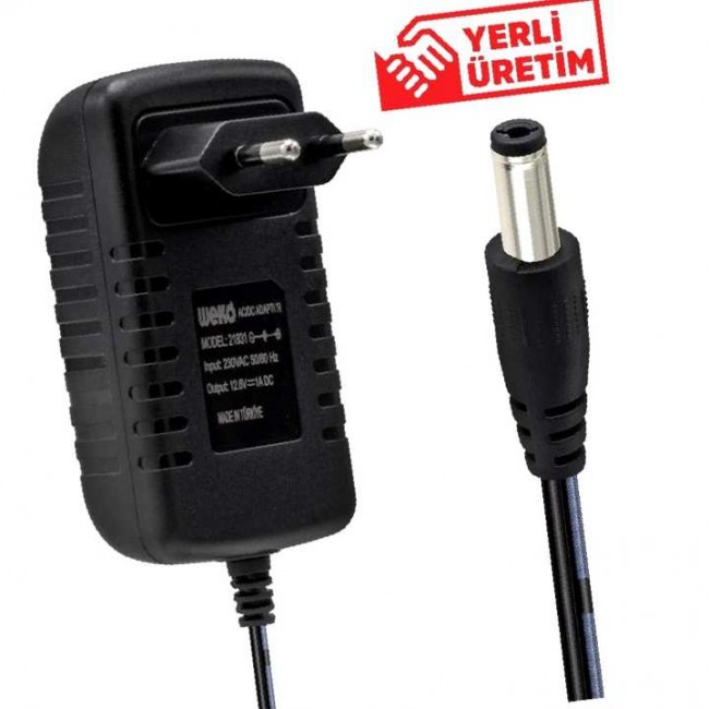 Xtechnx Weko 12.6 Volt 1 Amper 5.5 x 2.5 Uçlu Şarjlı Matkap Adaptörü