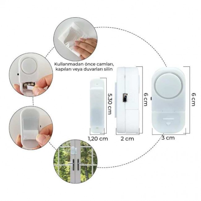 Xtechnx PowerMaster PM-17795 Mini Manyetik Pencere Ve Kapı Güvenlik Alarmı