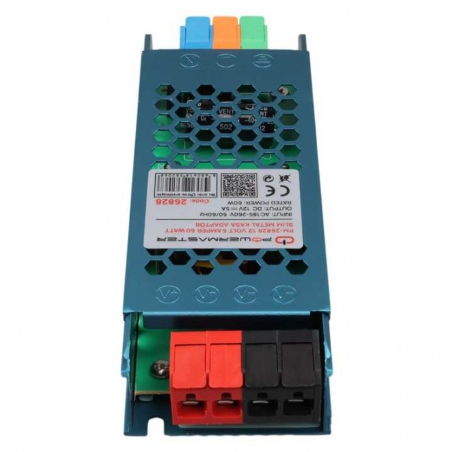 Xtechnx PowerMaster PM-26828 12 Volt 5 Amper 60 Watt Slim Metal Kasa Adaptör 140x50x23mm