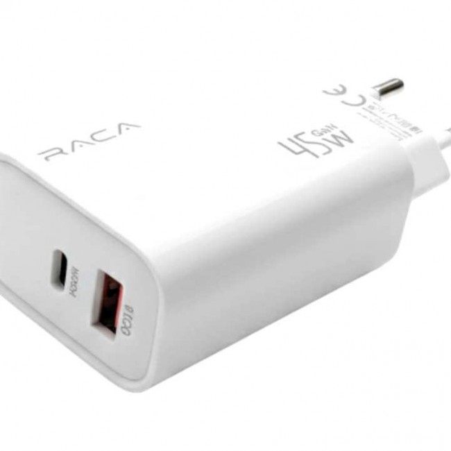 Xtechnx Raca U201 GaN 45 Watt (Type-C PD + USB QC) Yüksek Detaylı Hızlı Şarj Adaptörü - Beyaz Xtechnx Raca U201 GaN 45 Watt (Type-C PD + USB QC) Yüksek Detaylı Hızlı Şarj Adaptörü - Beyaz