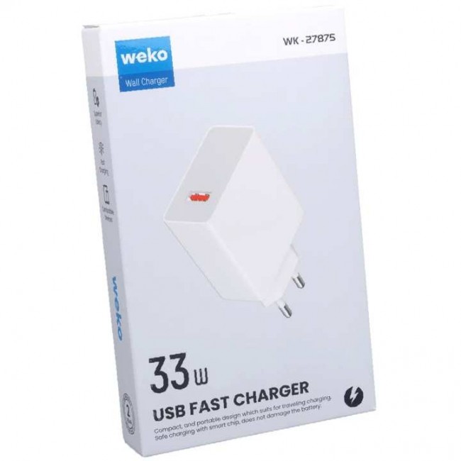 Xtechnx Weko WK-27875 M11 Beyaz 33 Watt Turbo Usb Şarj Başlık Adaptörü 27875