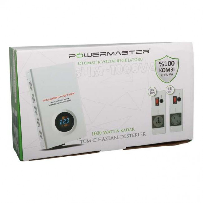 Xtechnx POWERMASTER SLIM-1000 OTOMATİK 1000 WATT KOMBİ VOLTAJ REGÜLATÖRÜ (UK SOKET) Xtechnx POWERMASTER SLIM-1000 OTOMATİK 1000 WATT KOMBİ VOLTAJ REGÜLATÖRÜ (UK SOKET)