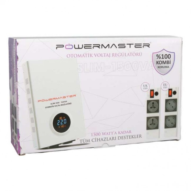 Xtechnx POWERMASTER SLIM-1500 OTOMATİK 1500 WATT KOMBİ VOLTAJ REGÜLATÖRÜ (UK SOKET) Xtechnx POWERMASTER SLIM-1500 OTOMATİK 1500 WATT KOMBİ VOLTAJ REGÜLATÖRÜ (UK SOKET)