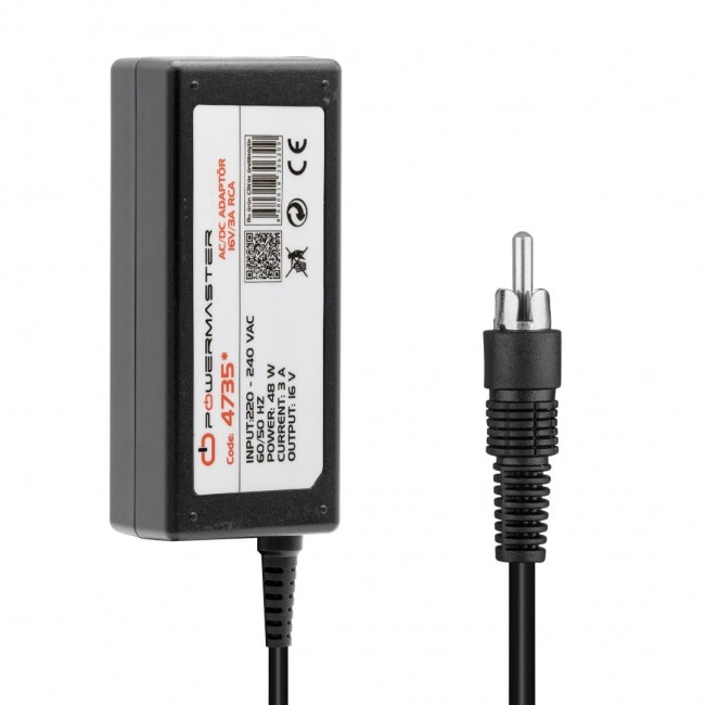 Xtechnx Powermaster PM-4735* 16 Volt - 3 Amper Tos Fişli Rca Santral Adaptörü Kod:4735 Xtechnx Powermaster PM-4735* 16 Volt - 3 Amper Tos Fişli Rca Santral Adaptörü Kod:4735