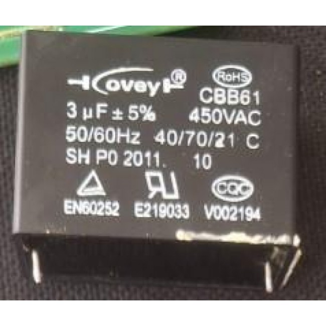 Xtechnx 3µF 450VAC CBB61 Motor ve Fan Başlangıç Kondansatörü Kod:28852