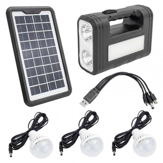 Xtechnx Powermaster GD-8017S Solar Panelli 3 Ampullü Solar Aydınlatma Sistemi