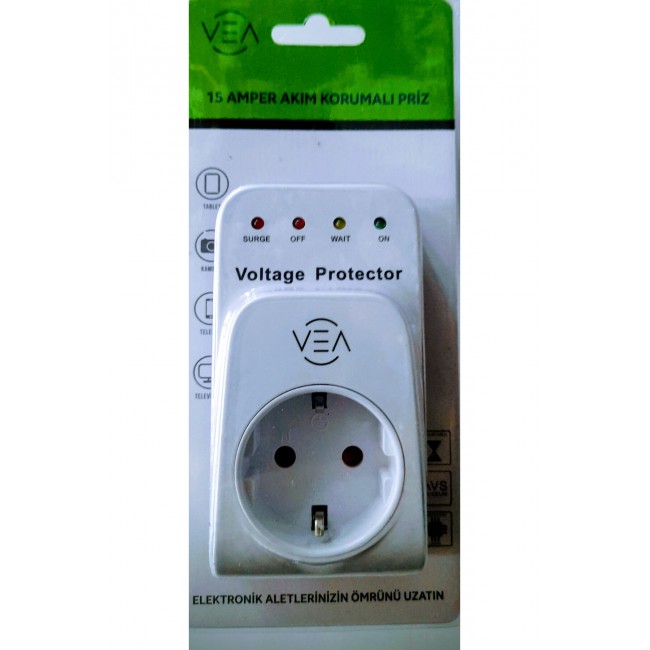 Vea VE-25531 15A 3520W Akım Korumalı Priz, Aşırı Yüksek Gerilim Koruyucu Vea VE-25531 15A 3520W Akım Korumalı Priz, Aşırı Yüksek Gerilim Koruyucu