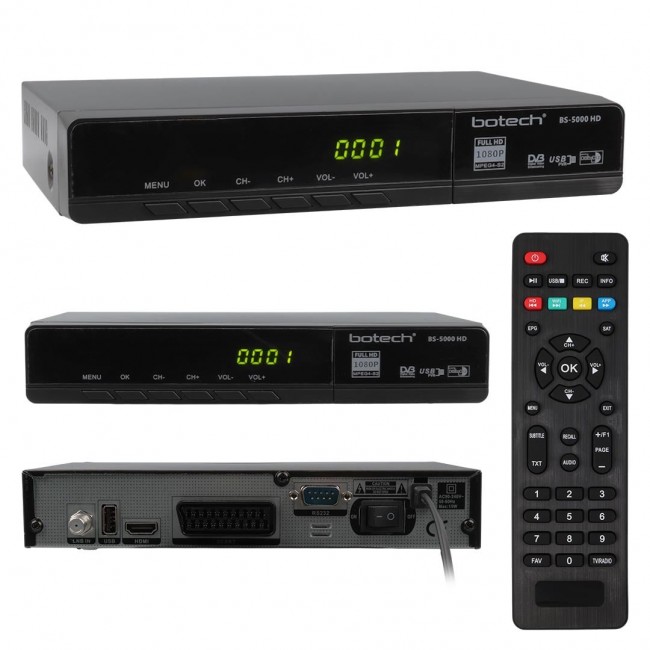 Xtechnx Botech BS-5000 HDMI + Scart + Usb Girişli 1080P Full HD Uydu Alıcı Xtechnx Botech BS-5000 HDMI + Scart + Usb Girişli 1080P Full HD Uydu Alıcı