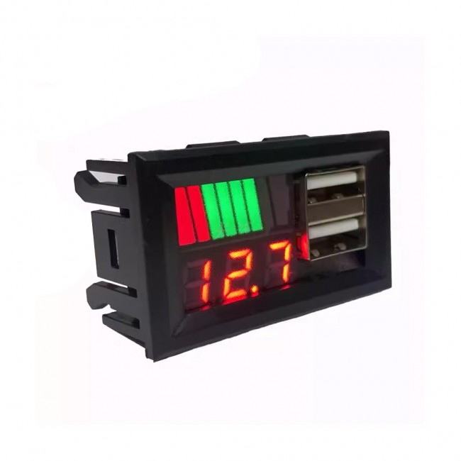 Xtechnx PowerMaster IC278C Dijital Voltmetre USB Çıkışlı Akü Göstergeli DC 12Volt Aküler İçin Kod:23278