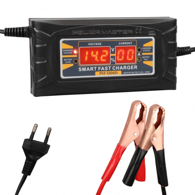 Xtechnx Powermaster SON-1206D 12 Volt 6 Amper Dijital Göstergeli Akıllı Akü Şarj Cihazı Kod:17792