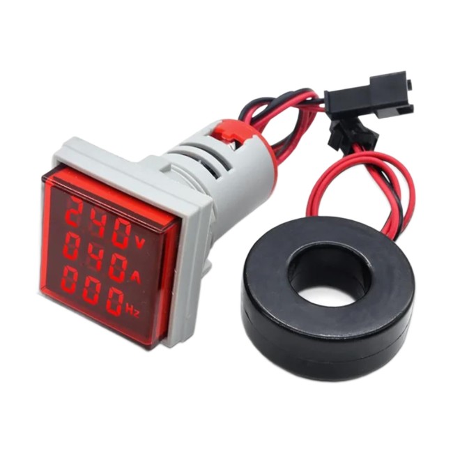 Xtechnx Powermaster Voltampermetre 50-500V 0-100A AC Kare Kırmızı (AD22-22VAS) Kod:23137