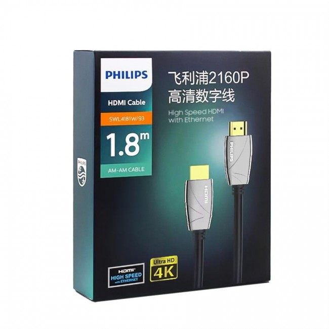Xtechnx Philips 1.8 Metre 4K 60 Hz V2.1 HDMI Görüntü Kablosu SWL4181W/93