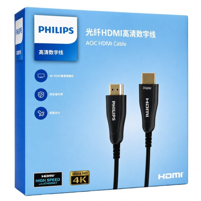 Xtechnx Philips SWR3019W/93 40 Metre 4K 60Hz AOC Fiber Optik HDMI Kablo Çinko Alaşım Gövde Kod:37695