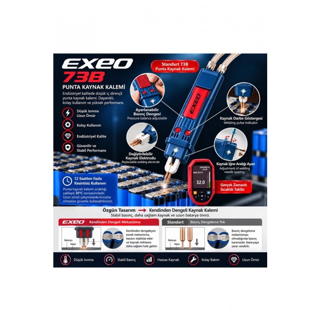 Xtechnx Exeo 801D 12 kW Pil Puntalama, Kapasitif Spot Punta Kaynak Makinesi Xtechnx Exeo 801D 12 kW Pil Puntalama, Kapasitif Spot Punta Kaynak Makinesi