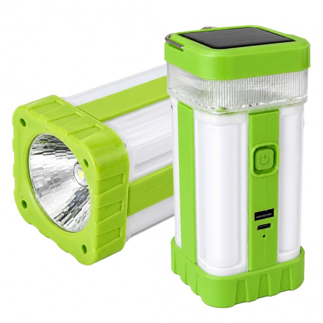 Xtechnx Powermaster PM-22402 Solar Panelli Şarjlı Kamp Feneri Masa Aydınlatma ve Işıldak Powerbank (Turuncu)