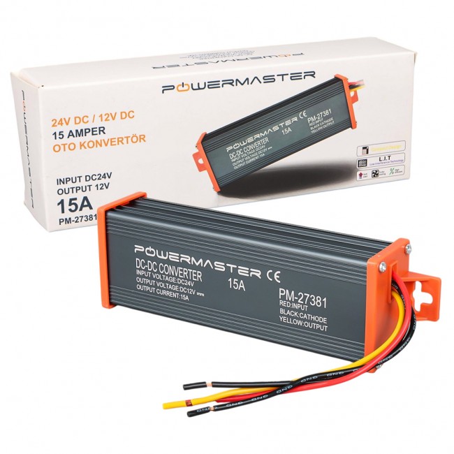 Xtechnx POWERMASTER PM-27381 24V DC / 12V DC 15 AMPER OTO KONVERTÖR Xtechnx POWERMASTER PM-27381 24V DC / 12V DC 15 AMPER OTO KONVERTÖR