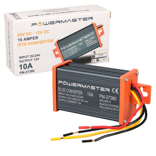 Xtechnx POWERMASTER PM-27380 24V DC / 12V DC 10 AMPER OTO KONVERTÖR Kod:27380
