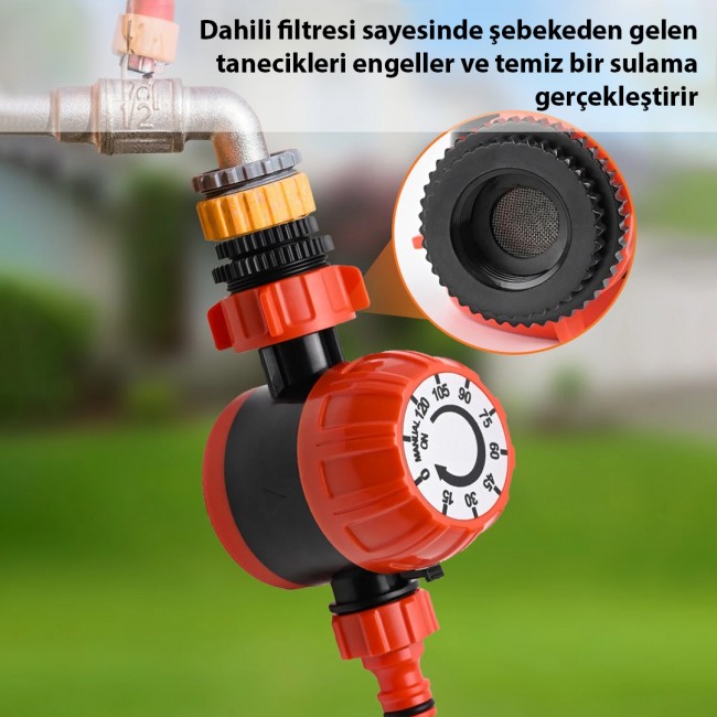 Xtechnx Sunup SN-29309 Mekanik Bahçe Musluk Sulama Zamanlayıcısı 120 Dakika Hassas Ayarlı Manuel Kontrol Kod:29309 Xtechnx Sunup SN-29309 Mekanik Bahçe Musluk Sulama Zamanlayıcısı 120 Dakika Hassas Ayarlı Manuel Kontrol Kod:29309