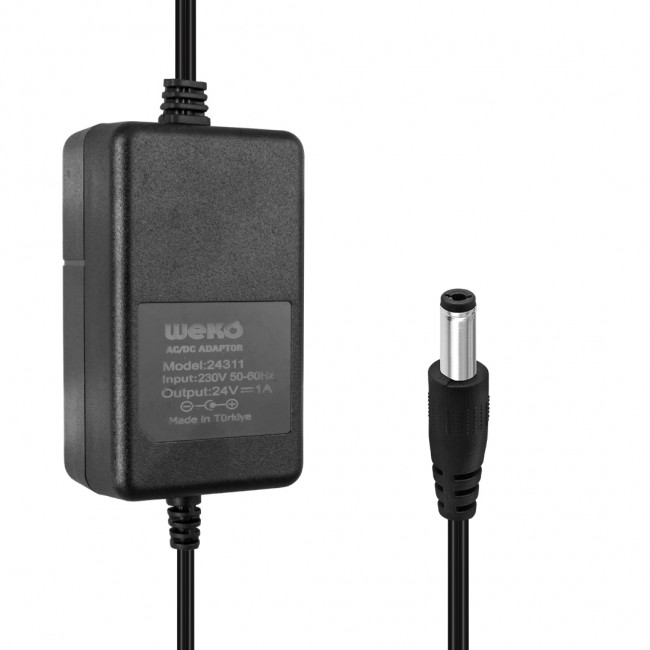 Xtechnx WEKO 24 VOLT - 3 AMPER - 70 WATT 5.5*2.5 UÇLU YERLİ ÜRETİM MASAÜSTÜ PLASTİK KASA ADAPTÖR