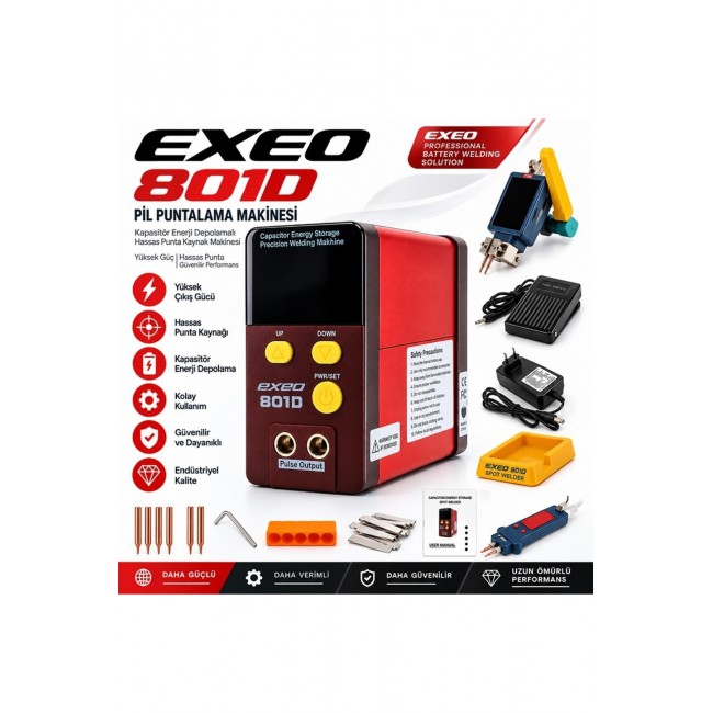 Xtechnx Exeo 801D 12 kW Pil Puntalama, Kapasitif Spot Punta Kaynak Makinesi Xtechnx Exeo 801D 12 kW Pil Puntalama, Kapasitif Spot Punta Kaynak Makinesi
