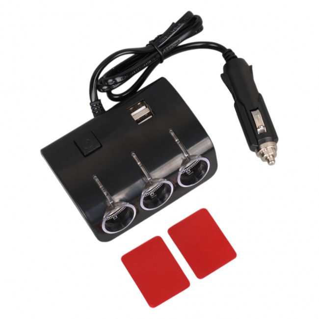 Xtechnx Olesson 1506 12-24V Çift USB Girişli 120W 80 CM Kablolu 3'LÜ Araç Çakmak Çoklayıcı Kod:25577