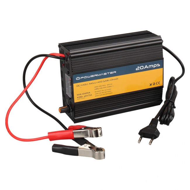 Xtechnx Powermaster MA-1220A 12 Volt 20 Amper Üç Fazlı Akıllı Akü Şarj Cihazı Kod:21473 Xtechnx Powermaster MA-1220A 12 Volt 20 Amper Üç Fazlı Akıllı Akü Şarj Cihazı Kod:21473