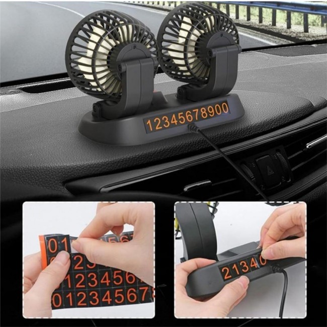 Xtechnx Powermaster FAN10 Mini 12 Volt Dc Çakmaklıklı Numaratörlü Plastik 2'li Araç Vantilatör Fan