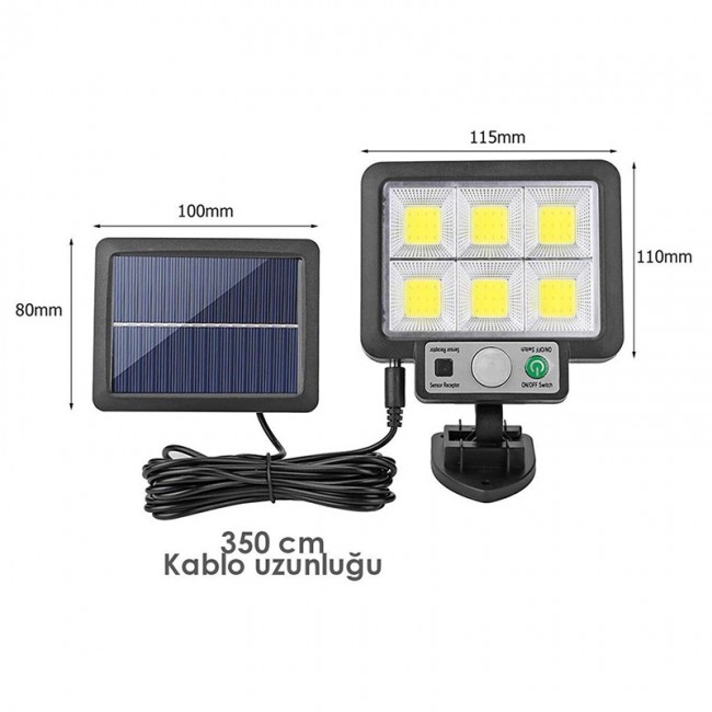 Xtechnx Powermaster JX-F72 Solar Panelli Hareket Sensörlü Üç Modlu Duvar Lambası Xtechnx Powermaster JX-F72 Solar Panelli Hareket Sensörlü Üç Modlu Duvar Lambası