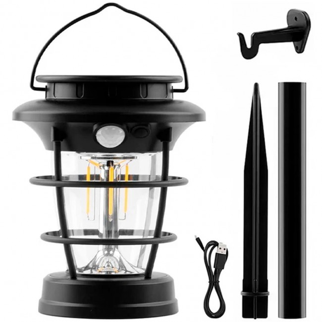Xtechnx Powermaster HOP-8818 Sensörlü Taşınabilir Şarjlı + Solar Panelli 4 Çalışma Modlu Beyaz-Günışığı Işık Bahçe-Kamp Lambası