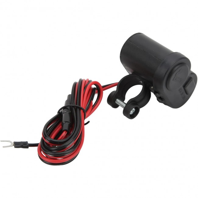 Xtechnx PowerMaster PM-20493 DC 12-45V Motosiklet Çakmaklık USB Şarj Soketi Su Geçirmez Kapaklı