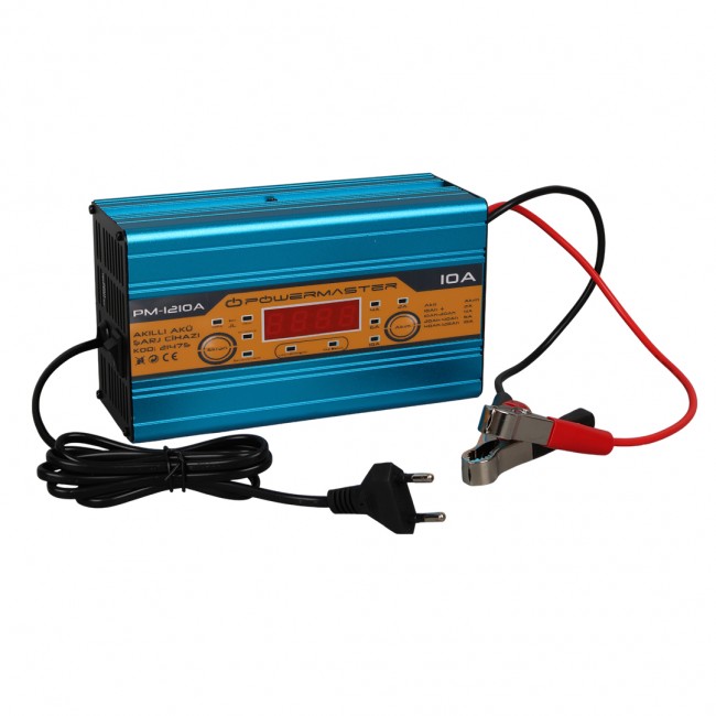Xtechnx Powermaster PM-1210A 12 Volt Max 10 Amper LCD Ekranlı Akıllı Akü Şarj Cihazı Kod:21475 Xtechnx Powermaster PM-1210A 12 Volt Max 10 Amper LCD Ekranlı Akıllı Akü Şarj Cihazı Kod:21475